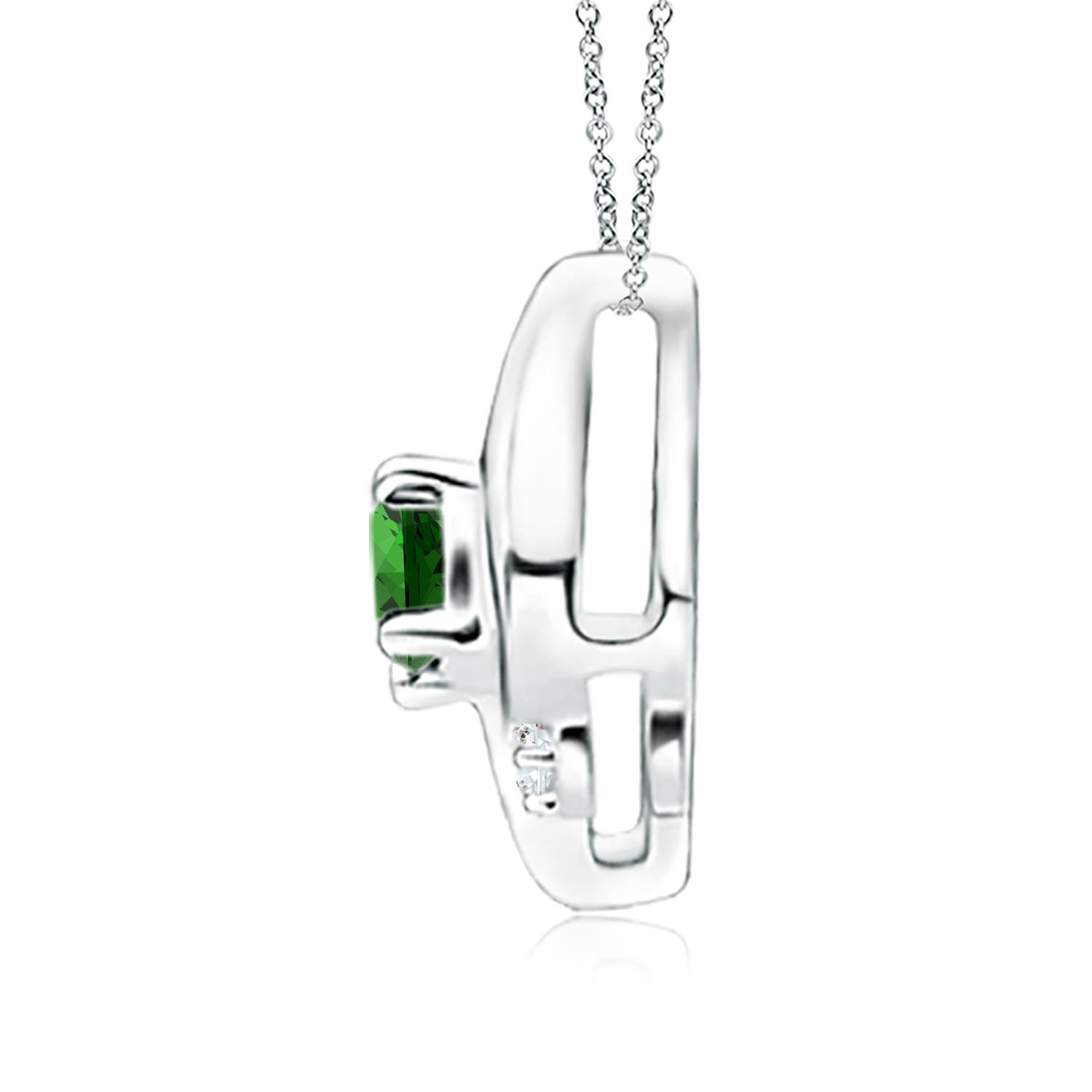 Premium - Lab-Grown Emerald / 0.13 CT / 14 KT White Gold