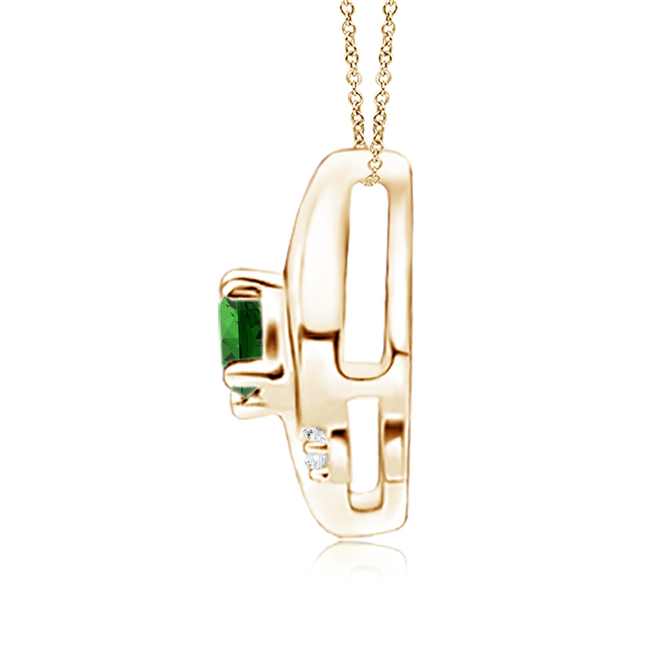 4x3mm Labgrown Lab-Grown Shell Style Oval Emerald and Lab Diamond Pendant in Yellow Gold side 199