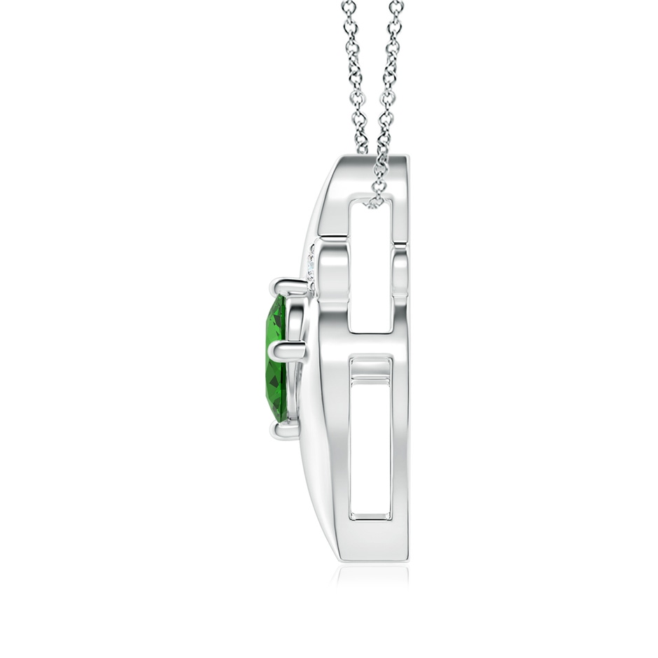 8x6mm Labgrown Lab-Grown Shell Style Oval Emerald and Lab Diamond Pendant in S999 Silver side 199