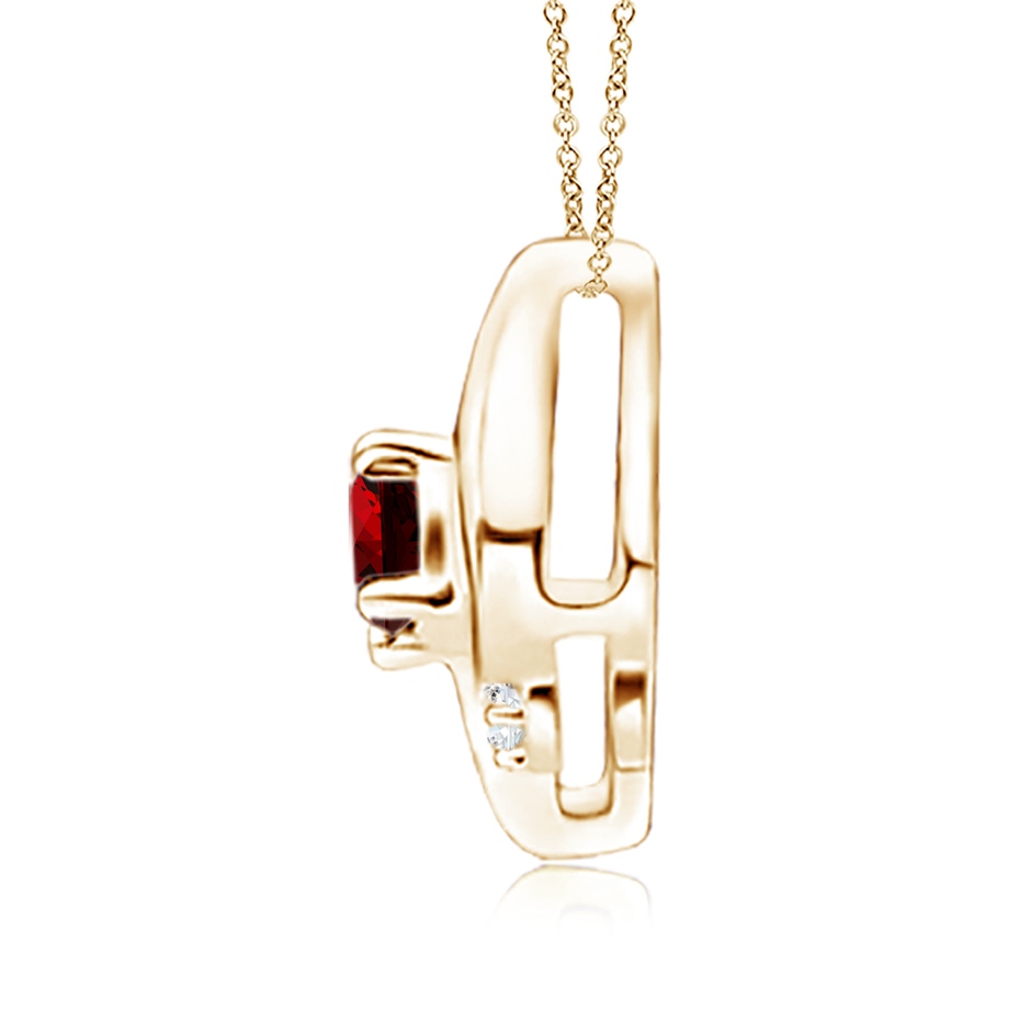 4x3mm Labgrown Lab-Grown Shell Style Oval Ruby and Lab Diamond Pendant in 9K Yellow Gold side 199