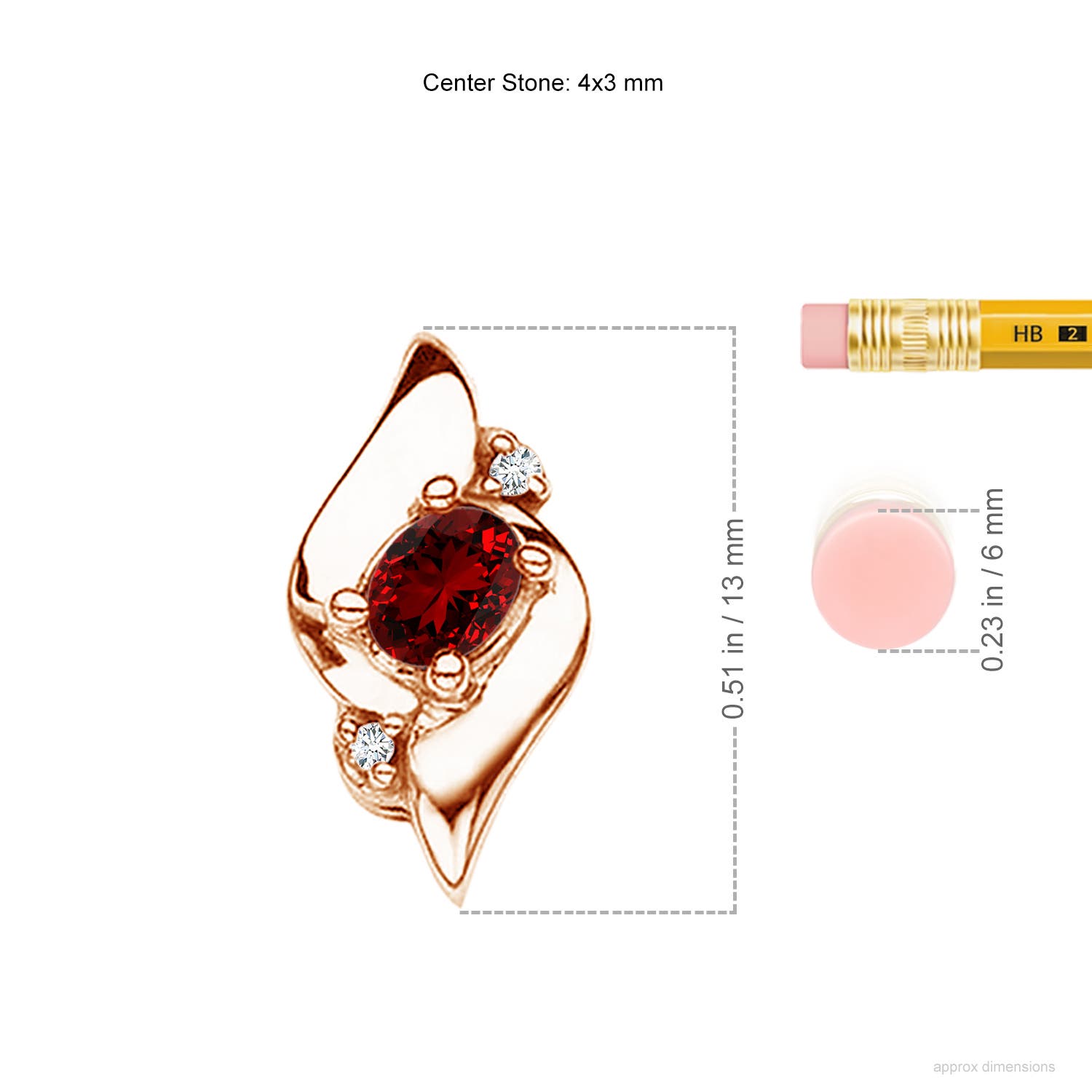 Premium - Lab-Grown Ruby / 0.21 CT / 14 KT Rose Gold