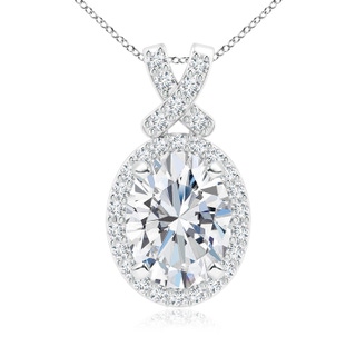 11.5x9mm FGVS Lab-Grown Vintage Style Diamond Pendant with Halo in P950 Platinum