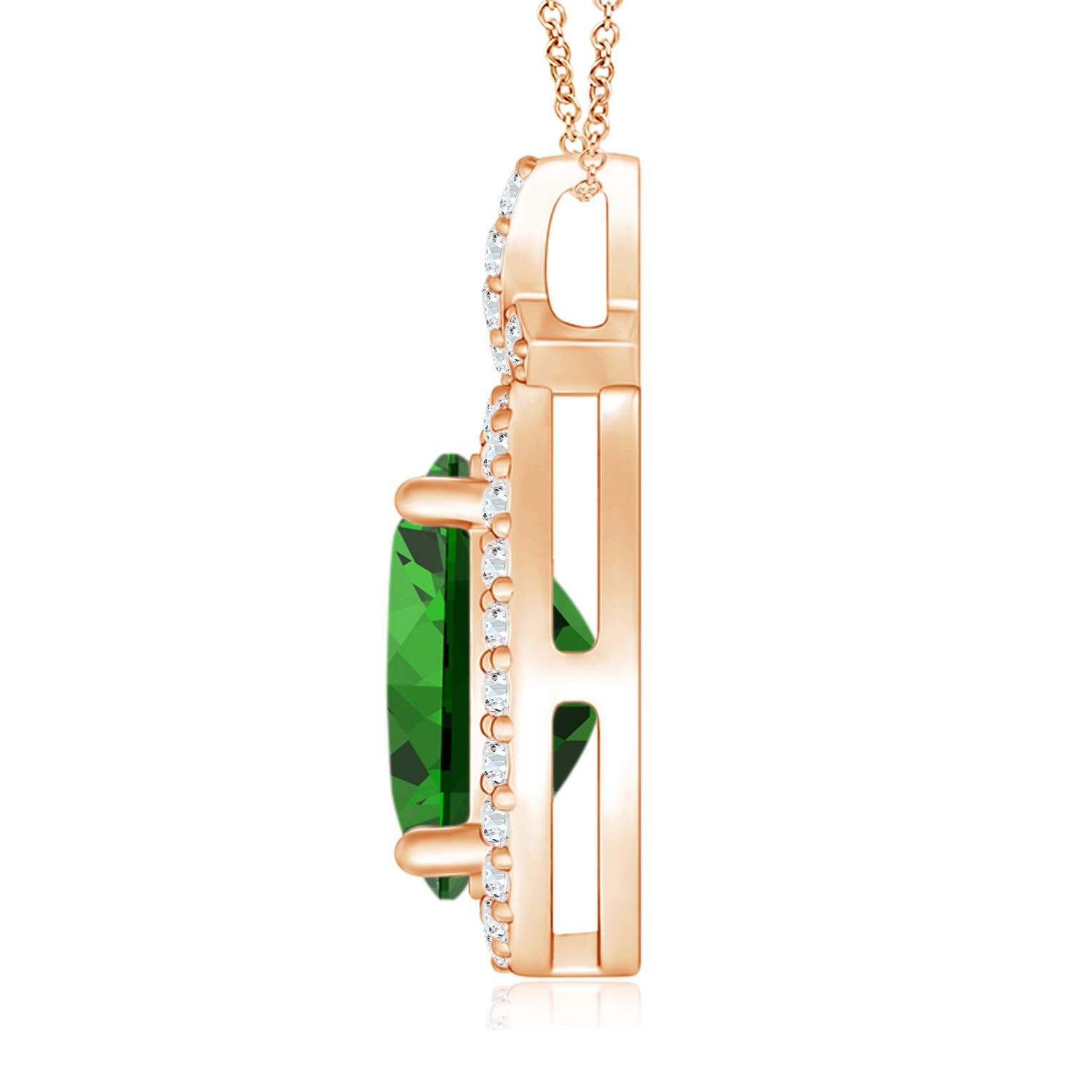 Premium - Lab-Grown Emerald / 2.56 CT / 14 KT Rose Gold