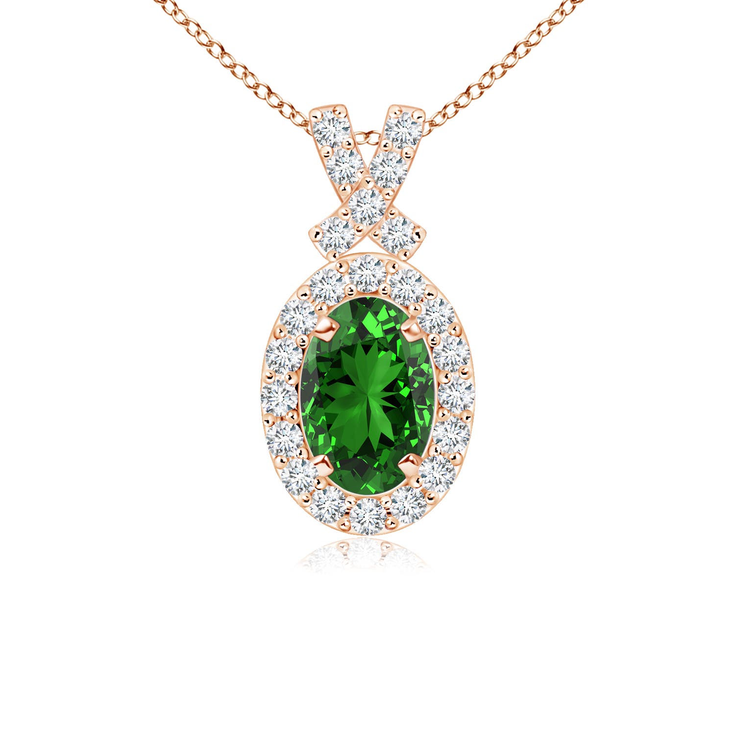 Premium - Lab-Grown Emerald / 0.6 CT / 14 KT Rose Gold