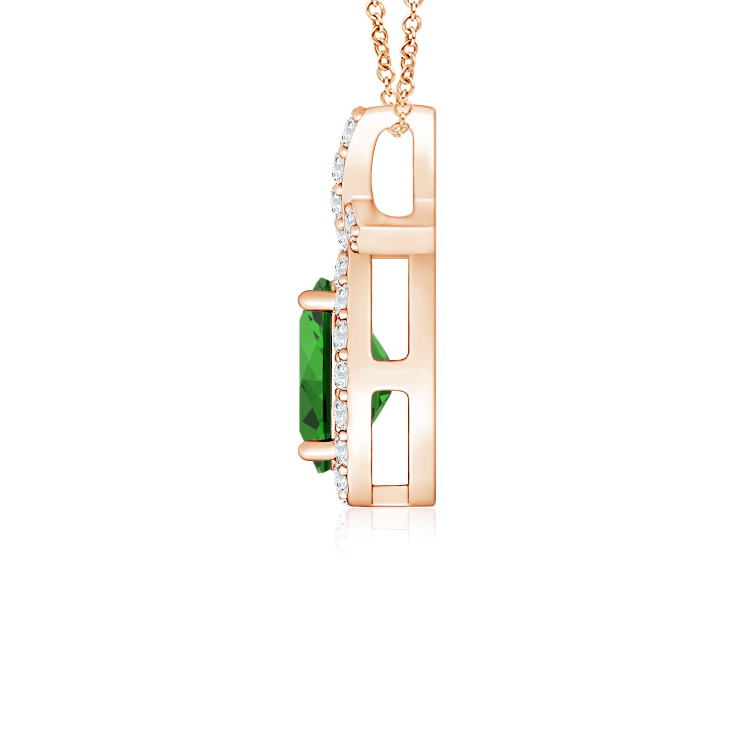 Premium - Lab-Grown Emerald / 0.6 CT / 14 KT Rose Gold