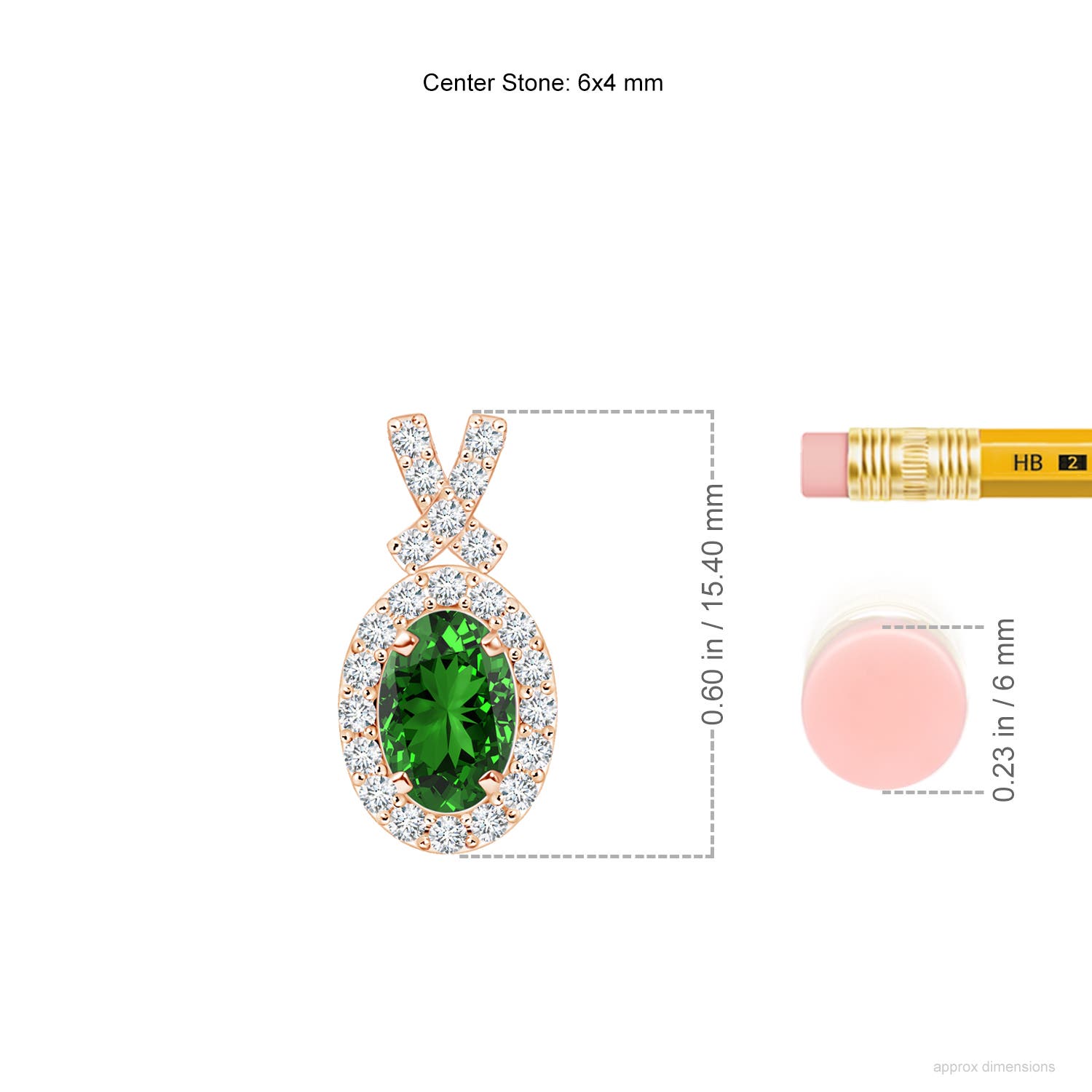 Premium - Lab-Grown Emerald / 0.6 CT / 14 KT Rose Gold