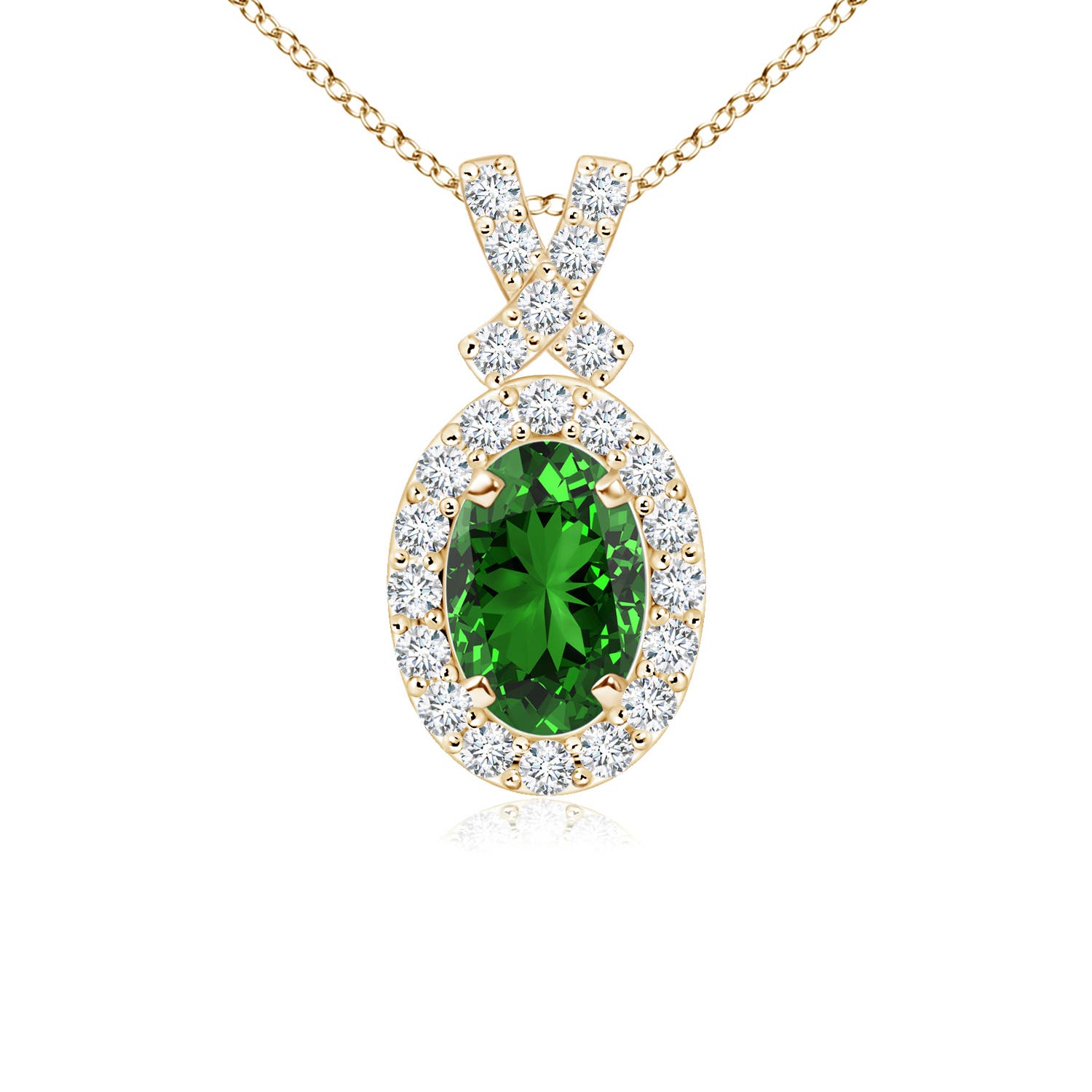 Premium - Lab-Grown Emerald / 0.6 CT / 14 KT Yellow Gold