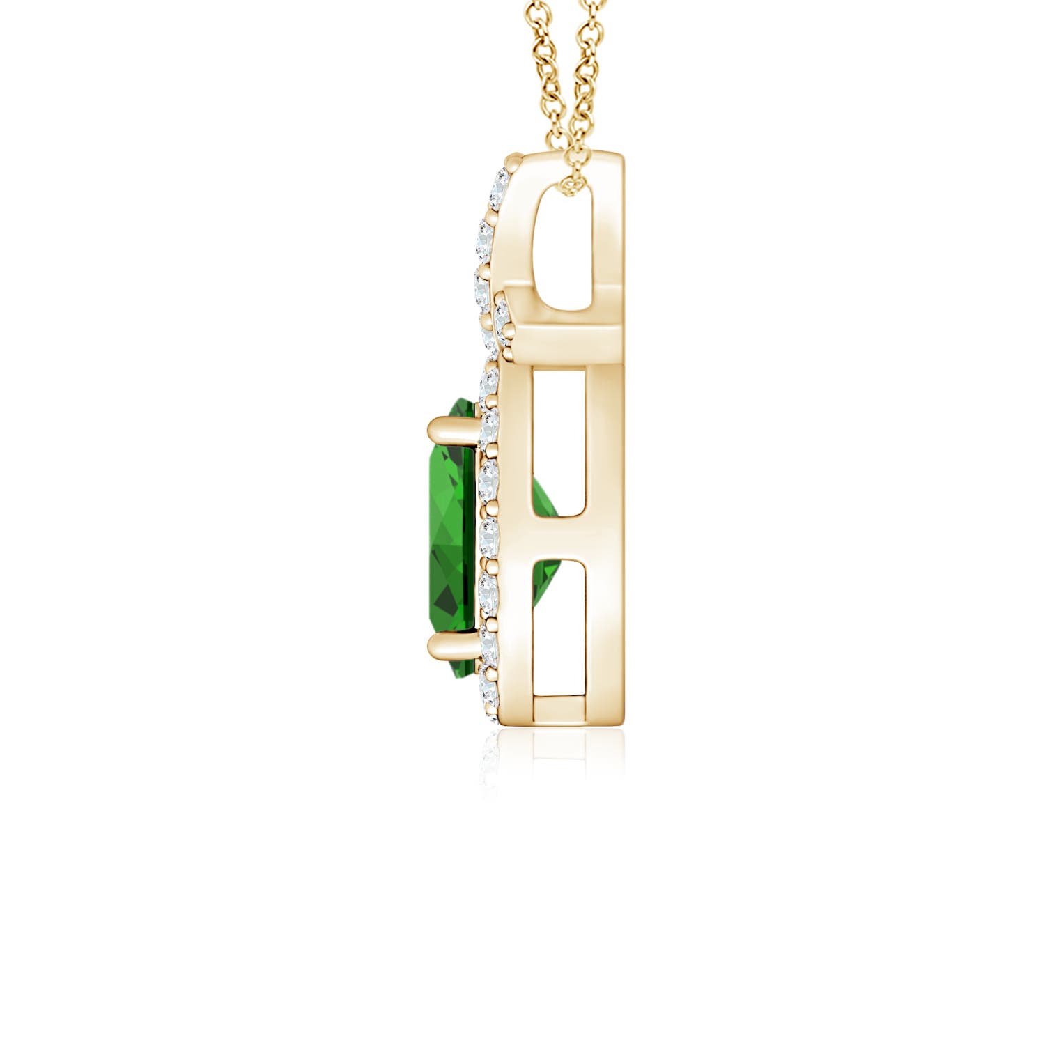 Premium - Lab-Grown Emerald / 0.6 CT / 14 KT Yellow Gold