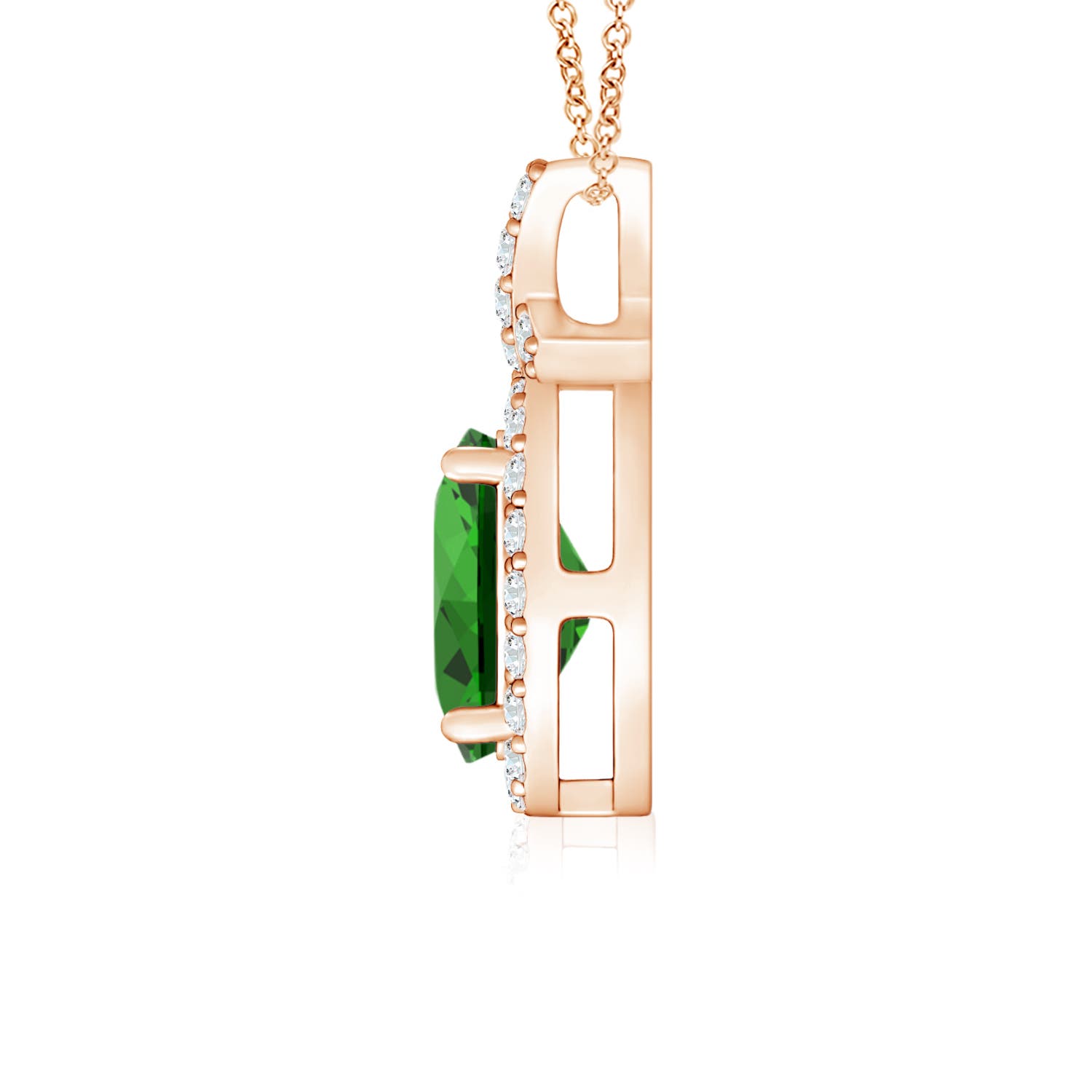 Premium - Lab-Grown Emerald / 0.89 CT / 14 KT Rose Gold