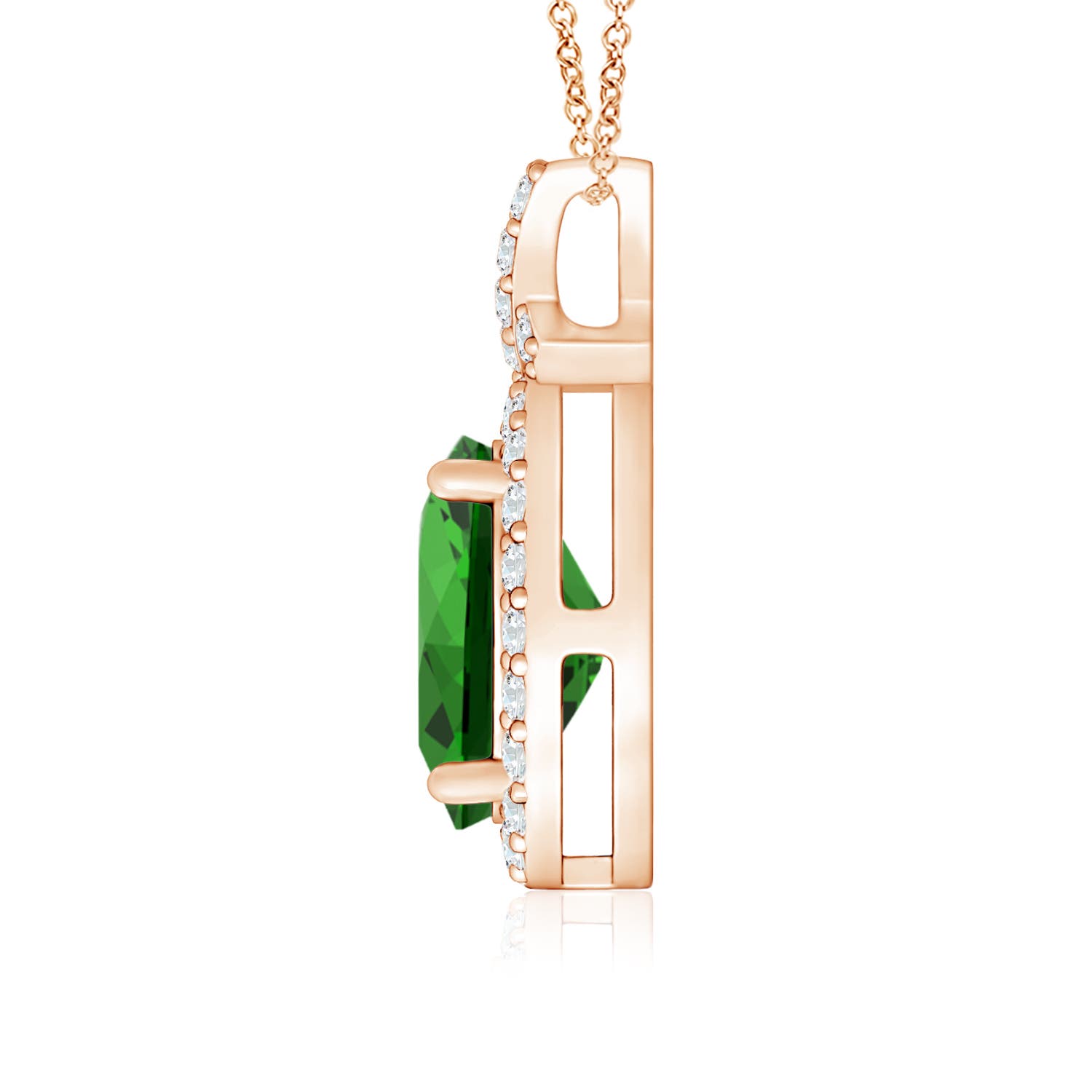 Premium - Lab-Grown Emerald / 1.38 CT / 14 KT Rose Gold