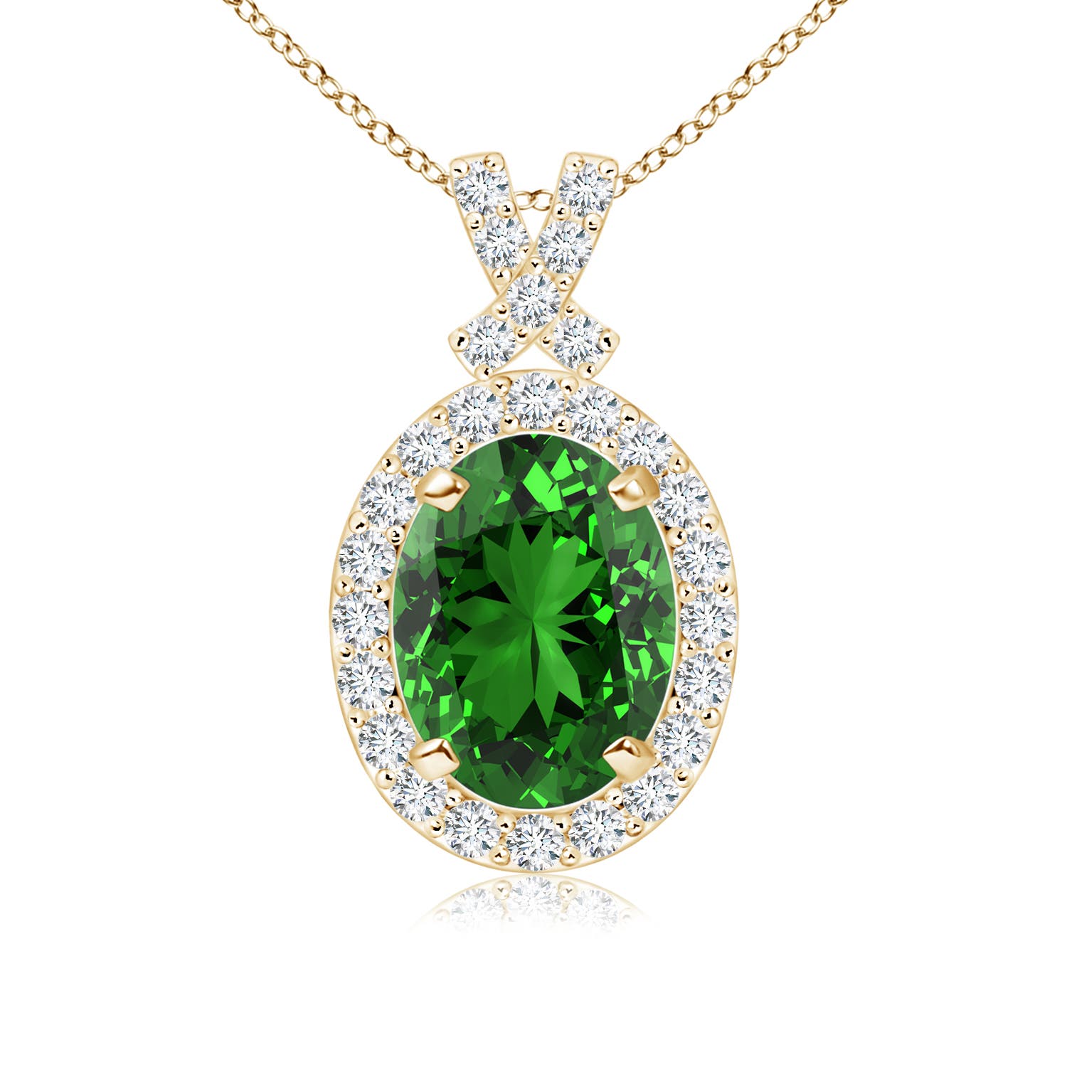 Premium - Lab-Grown Emerald / 1.38 CT / 14 KT Yellow Gold