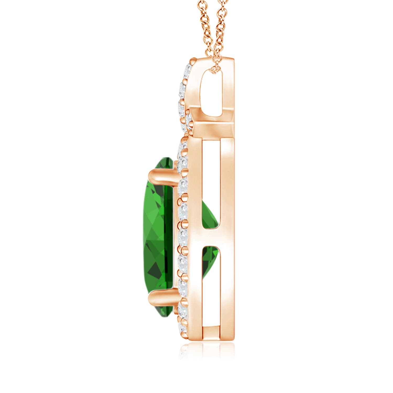 Premium - Lab-Grown Emerald / 1.78 CT / 14 KT Rose Gold