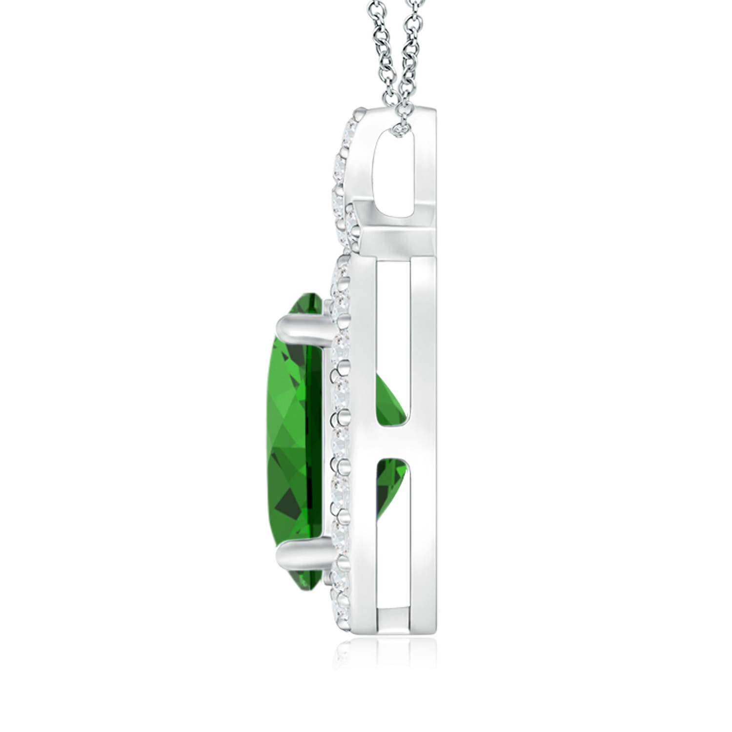 Premium - Lab-Grown Emerald / 1.78 CT / 14 KT White Gold