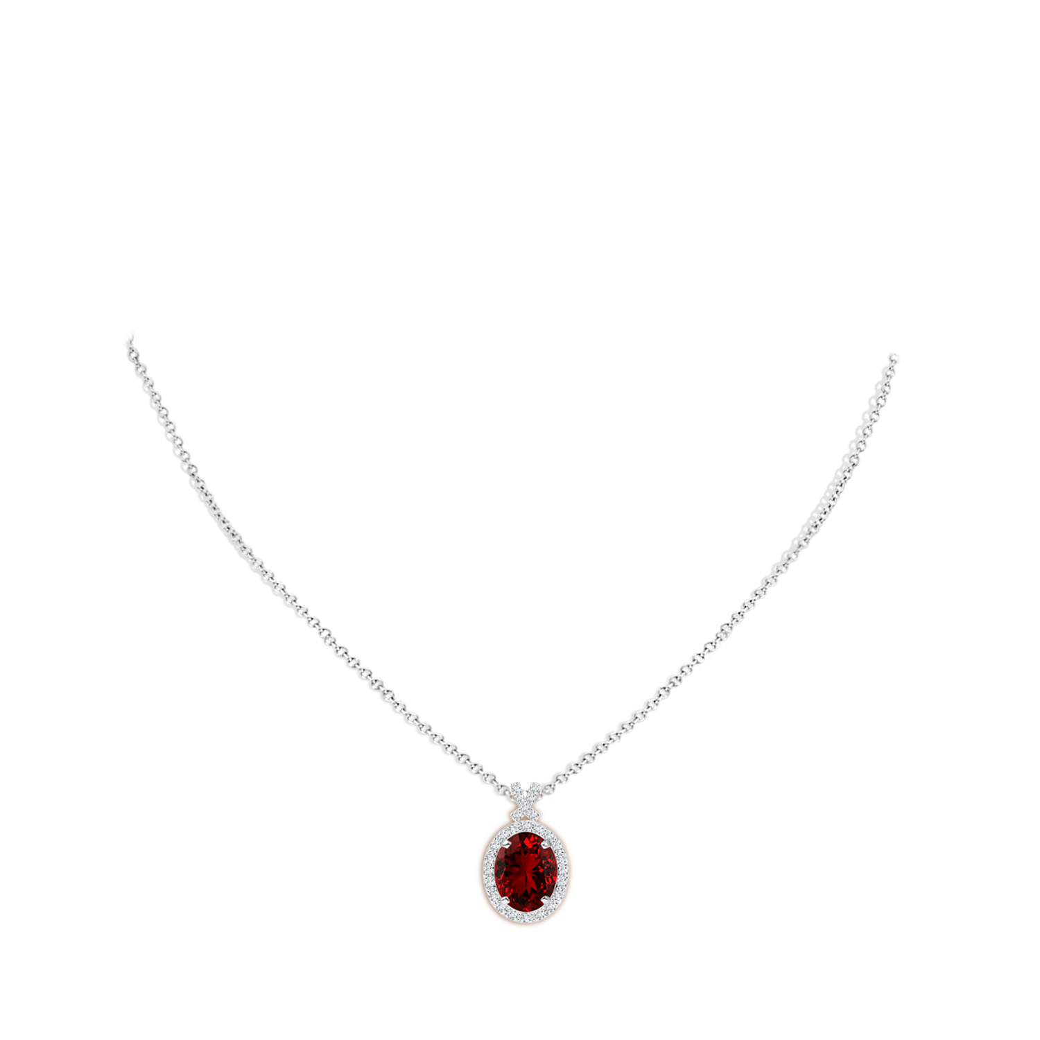 Huge Lab Ruby Pendant Necklace Sterling Silver Artisan Handcrafted | eBay