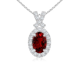 Oval Lab Grown Ruby Classic Necklaces & Pendants