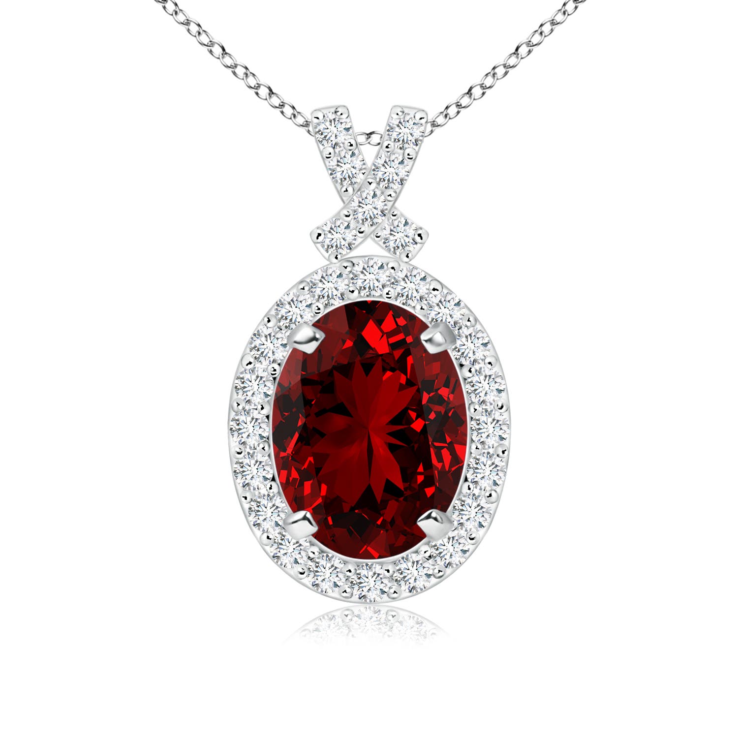 Premium - Lab-Grown Ruby / 1.53 CT / 14 KT White Gold