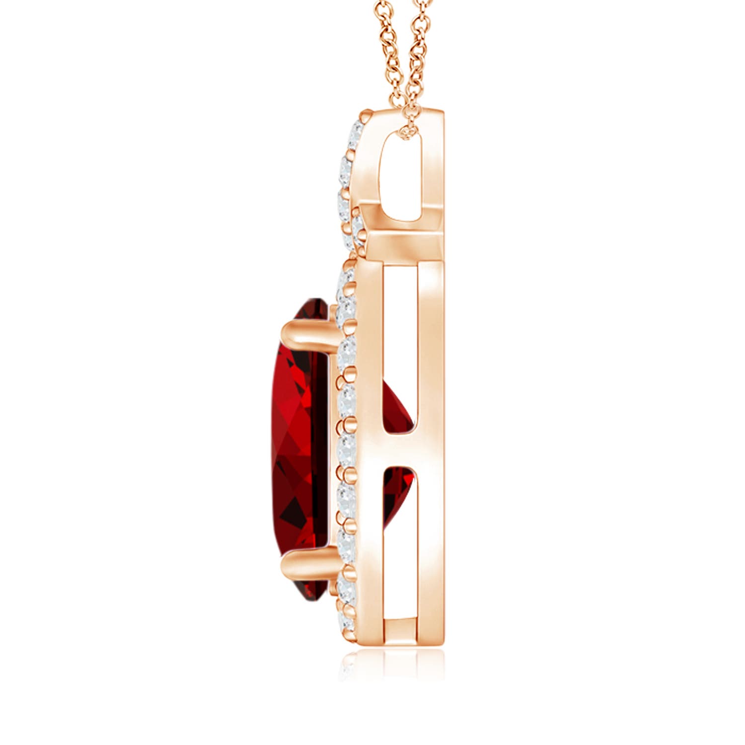 Premium - Lab-Grown Ruby / 2.28 CT / 14 KT Rose Gold