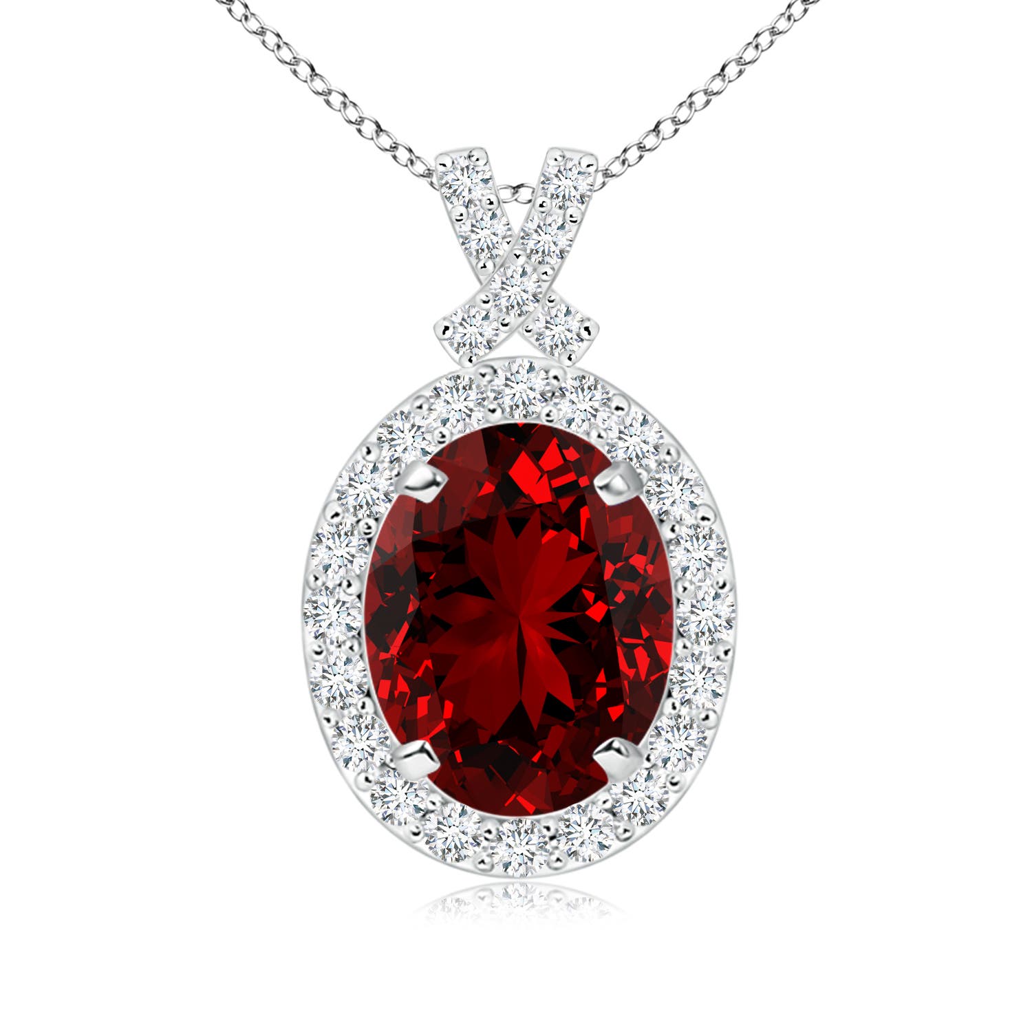 Premium - Lab-Grown Ruby / 2.28 CT / 14 KT White Gold