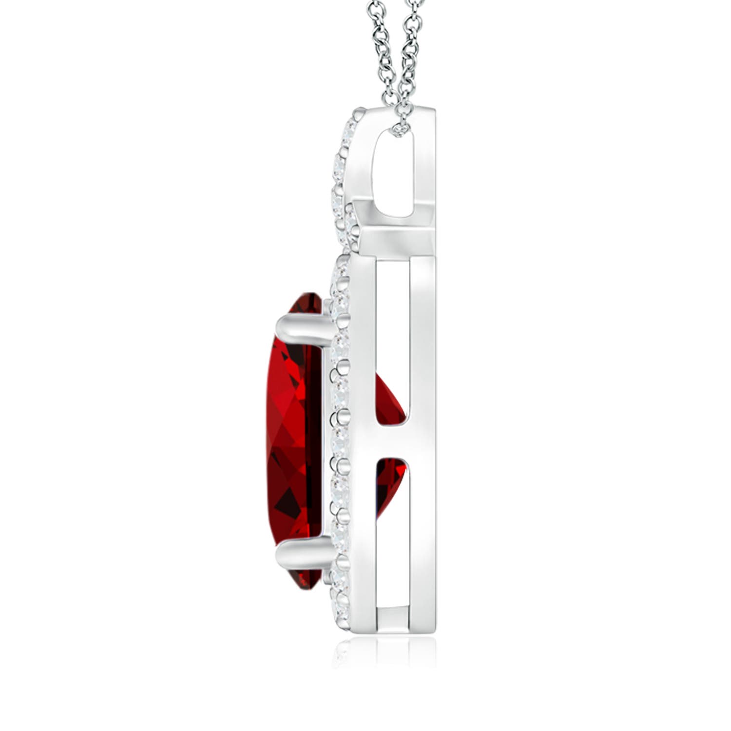 Premium - Lab-Grown Ruby / 2.28 CT / 14 KT White Gold