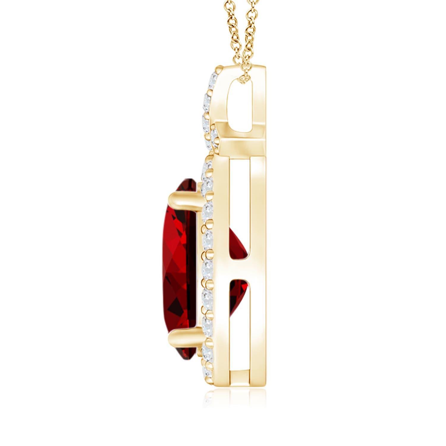 Premium - Lab-Grown Ruby / 2.28 CT / 14 KT Yellow Gold