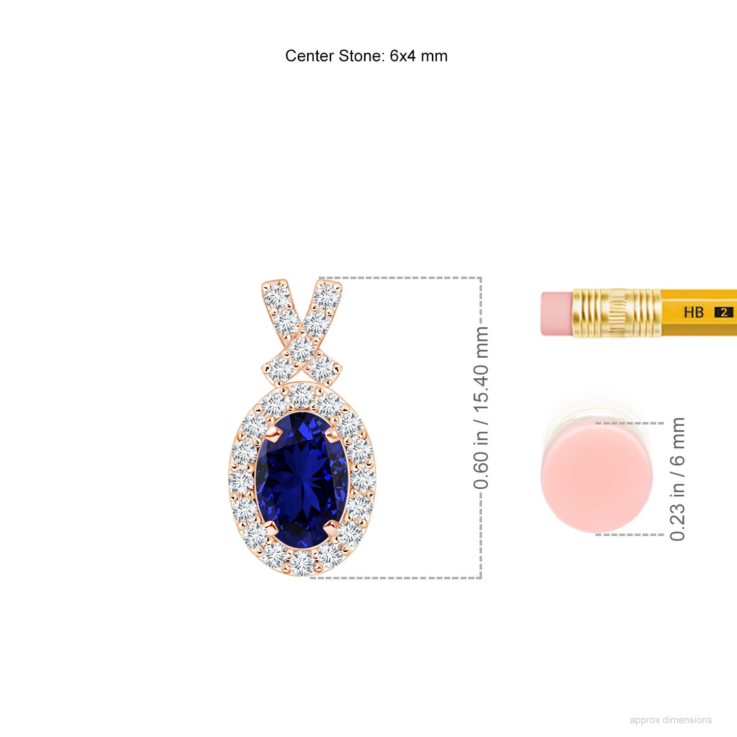 Premium - Lab-Grown Blue Sapphire / 0.8 CT / 14 KT Rose Gold