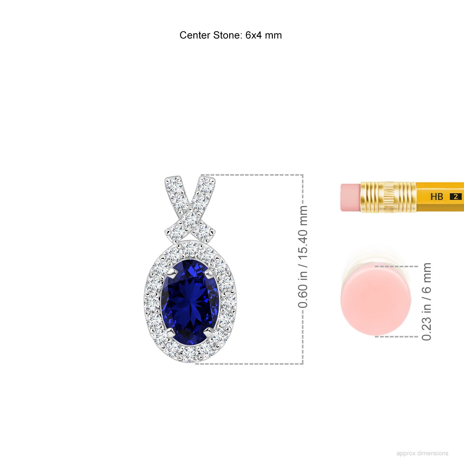 Premium - Lab-Grown Blue Sapphire / 0.8 CT / 14 KT White Gold