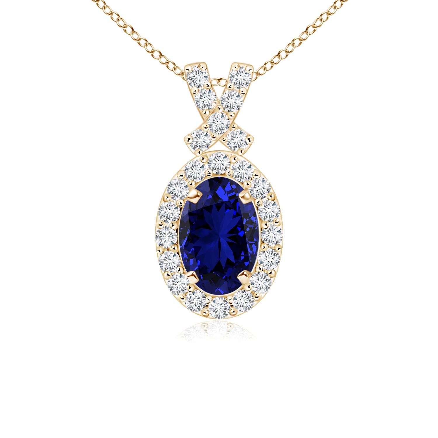 Premium - Lab-Grown Blue Sapphire / 0.8 CT / 14 KT Yellow Gold