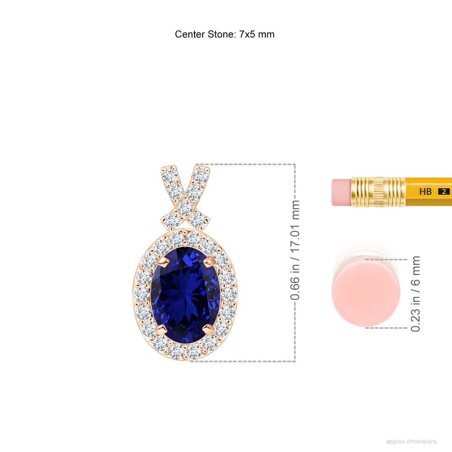 Premium - Lab-Grown Blue Sapphire / 1.08 CT / 14 KT Rose Gold