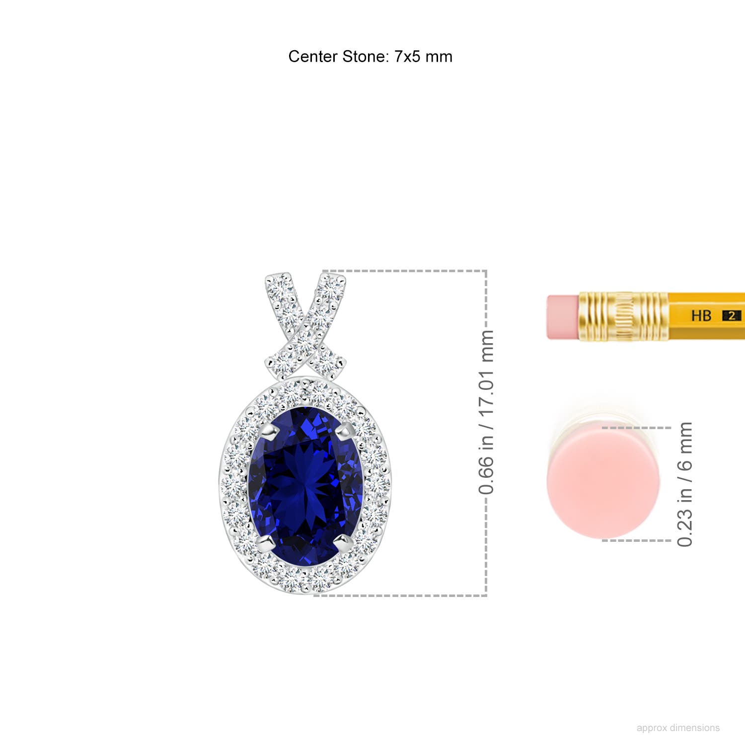 Premium - Lab-Grown Blue Sapphire / 1.08 CT / 14 KT White Gold