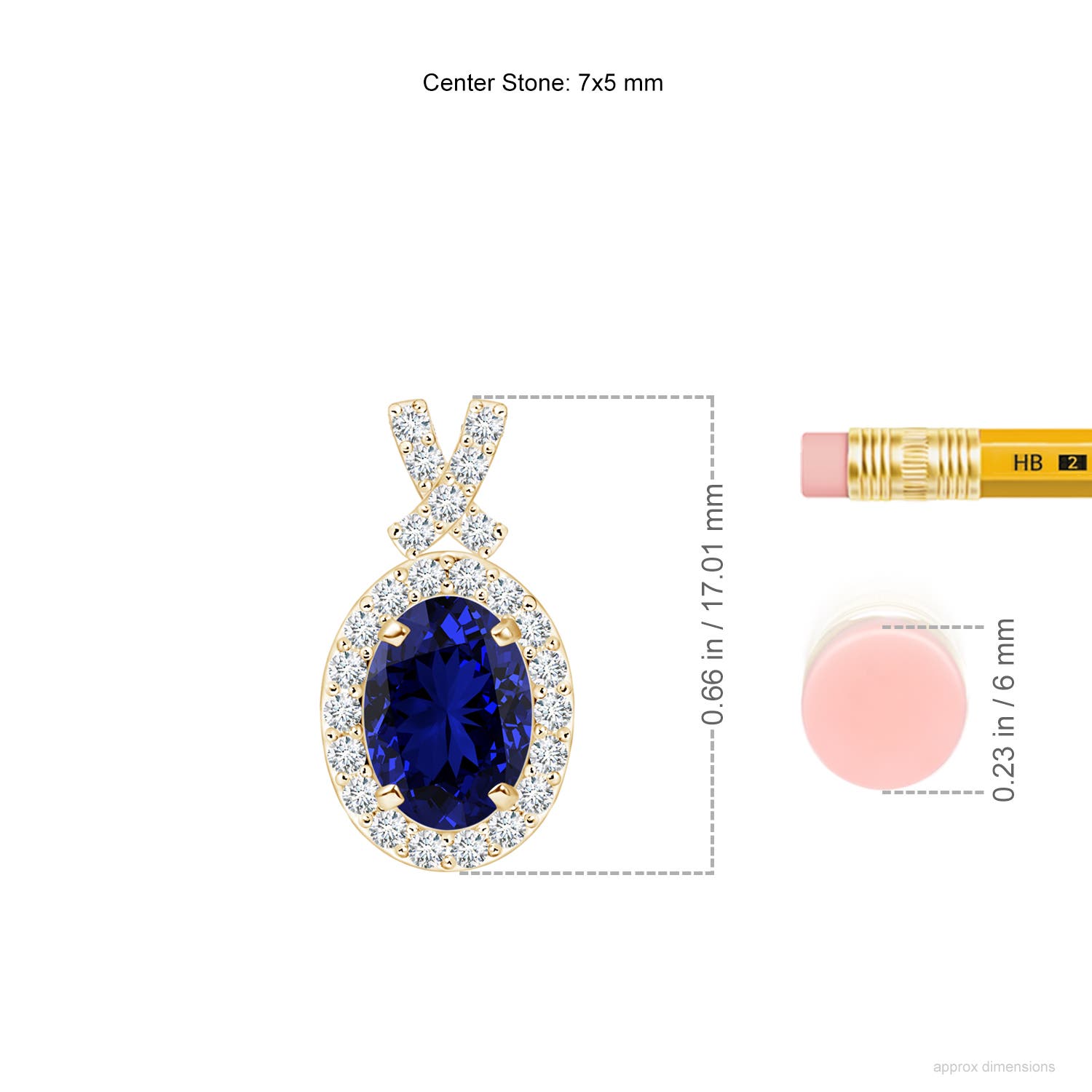 Premium - Lab-Grown Blue Sapphire / 1.08 CT / 14 KT Yellow Gold