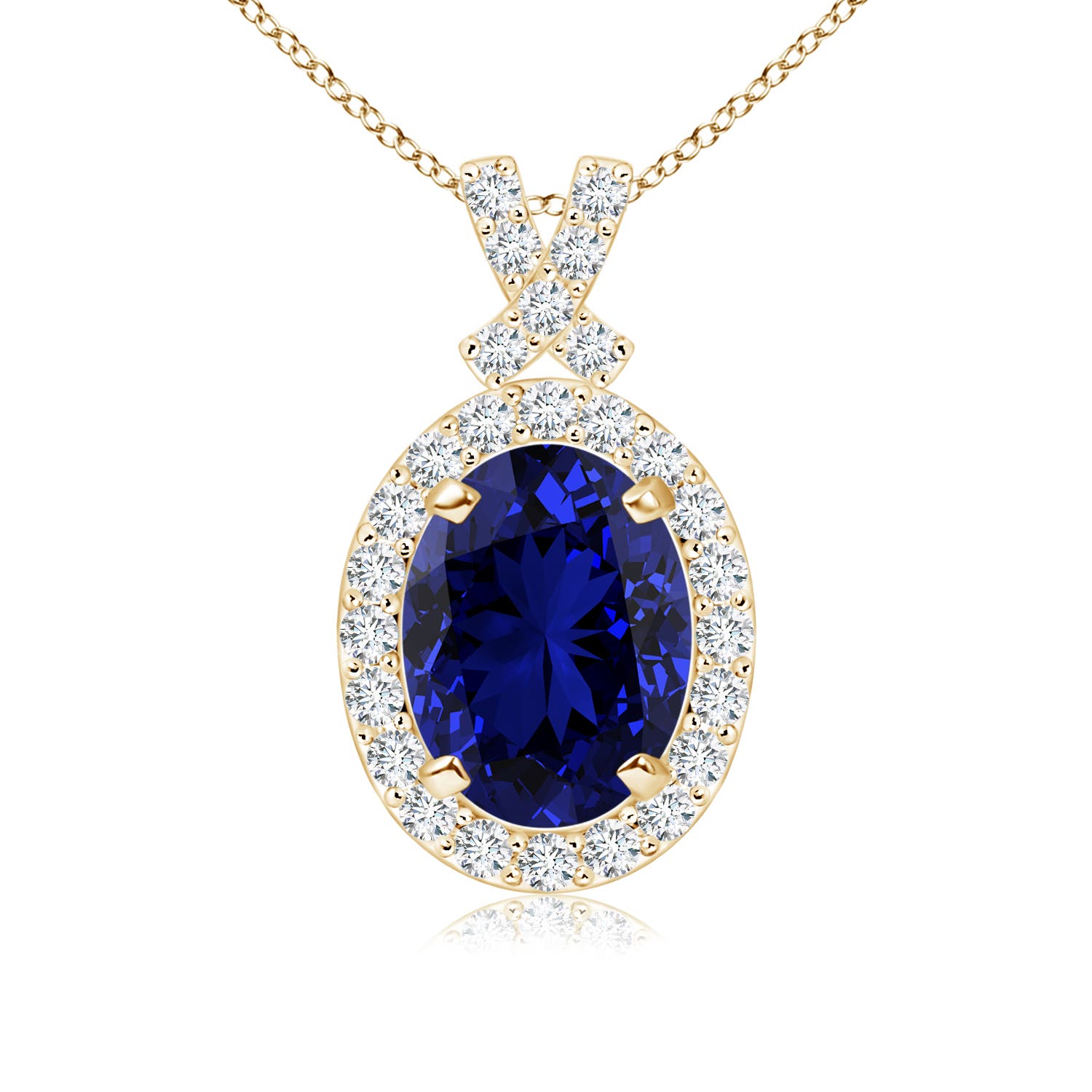 Premium - Lab-Grown Blue Sapphire / 1.83 CT / 14 KT Yellow Gold