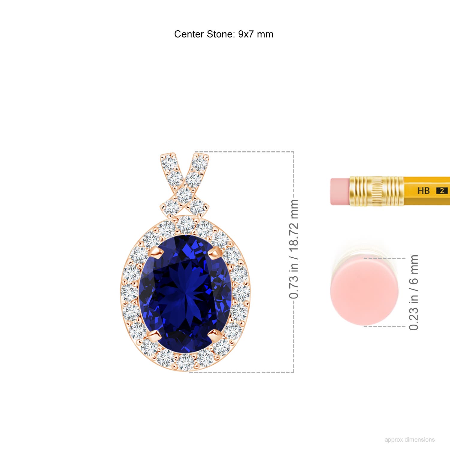 Premium - Lab-Grown Blue Sapphire / 2.28 CT / 14 KT Rose Gold