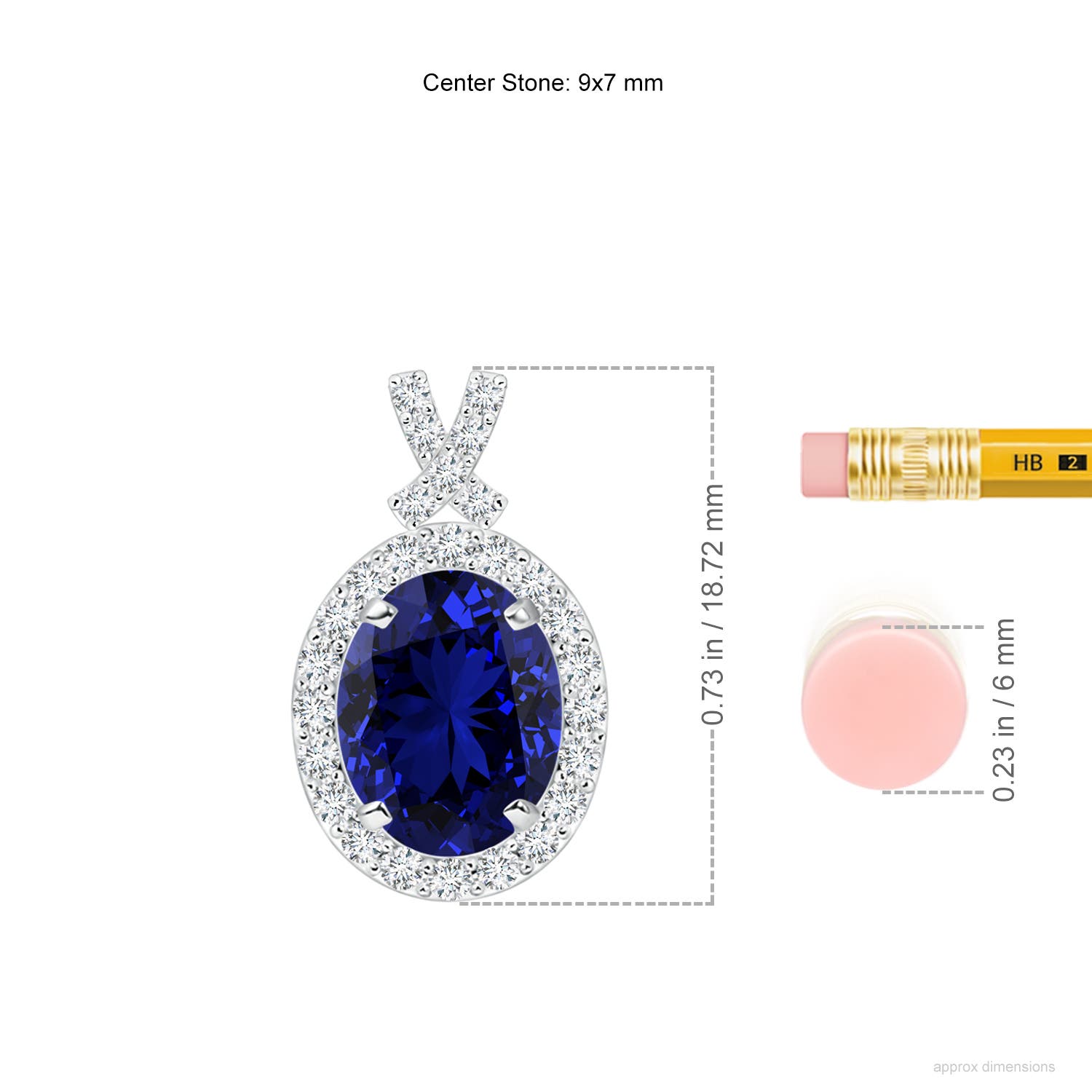 Premium - Lab-Grown Blue Sapphire / 2.28 CT / 14 KT White Gold