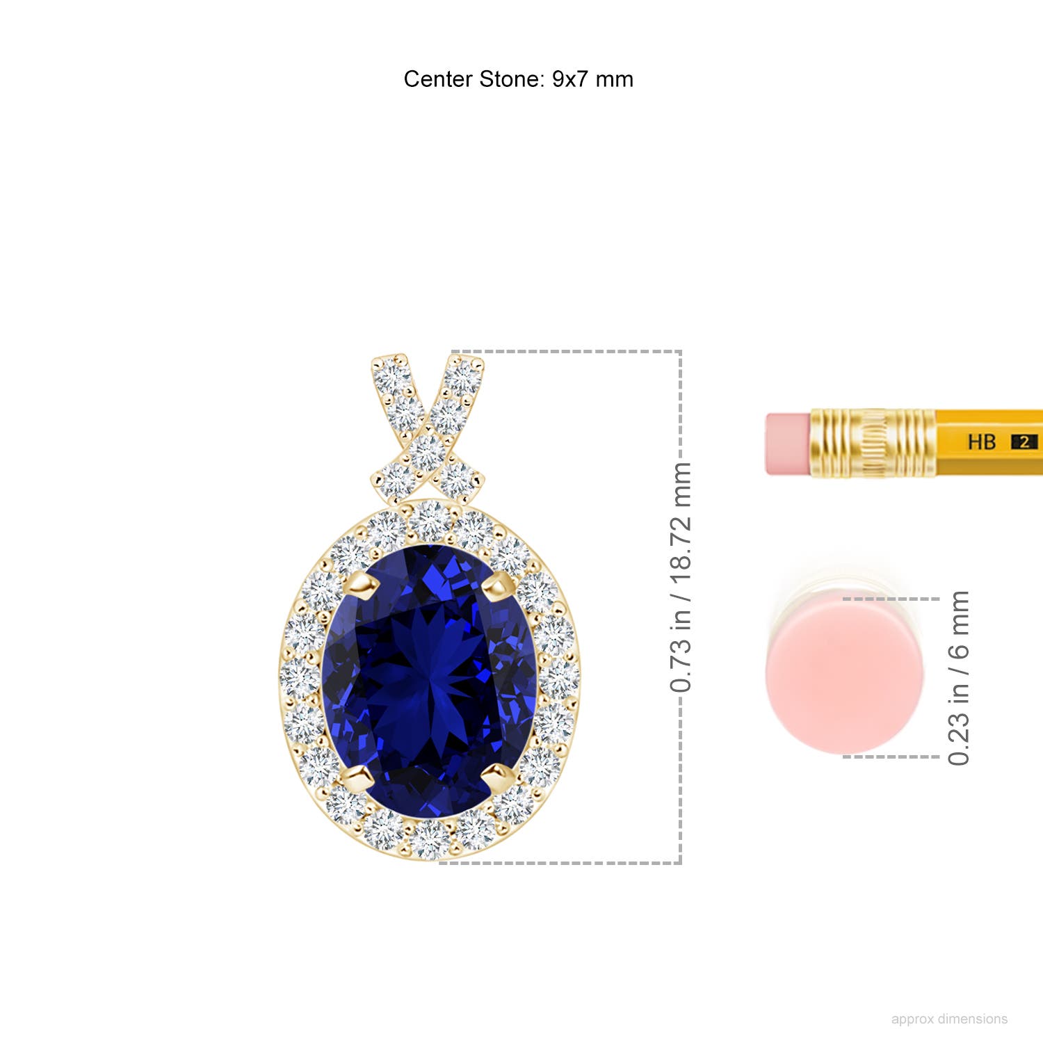 Premium - Lab-Grown Blue Sapphire / 2.28 CT / 14 KT Yellow Gold