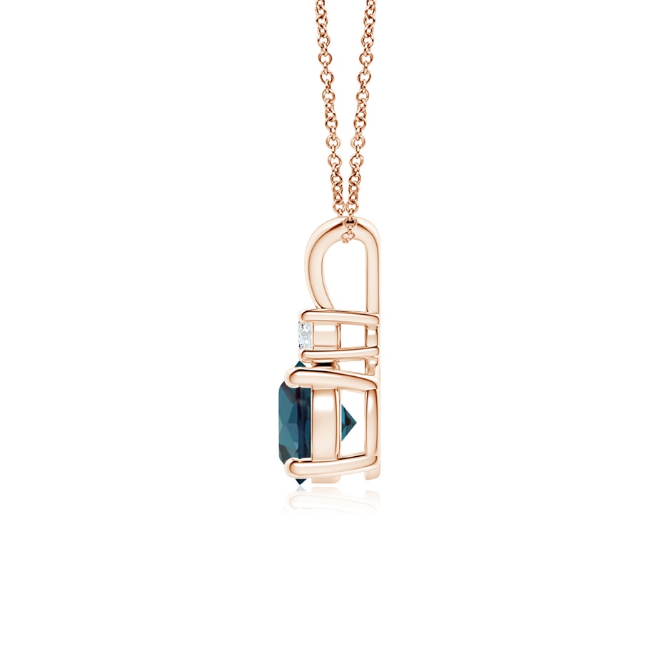 6mm Labgrown Round Lab-Grown Alexandrite Solitaire V-Bale Pendant with Diamond in Rose Gold side 199