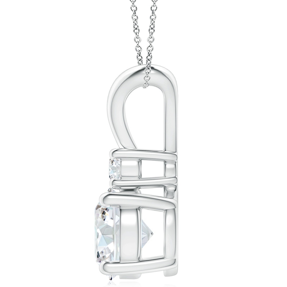 10.1mm FGVS Lab-Grown Round Diamond Solitaire V-Bale Pendant with Diamond Accent in P950 Platinum side 199