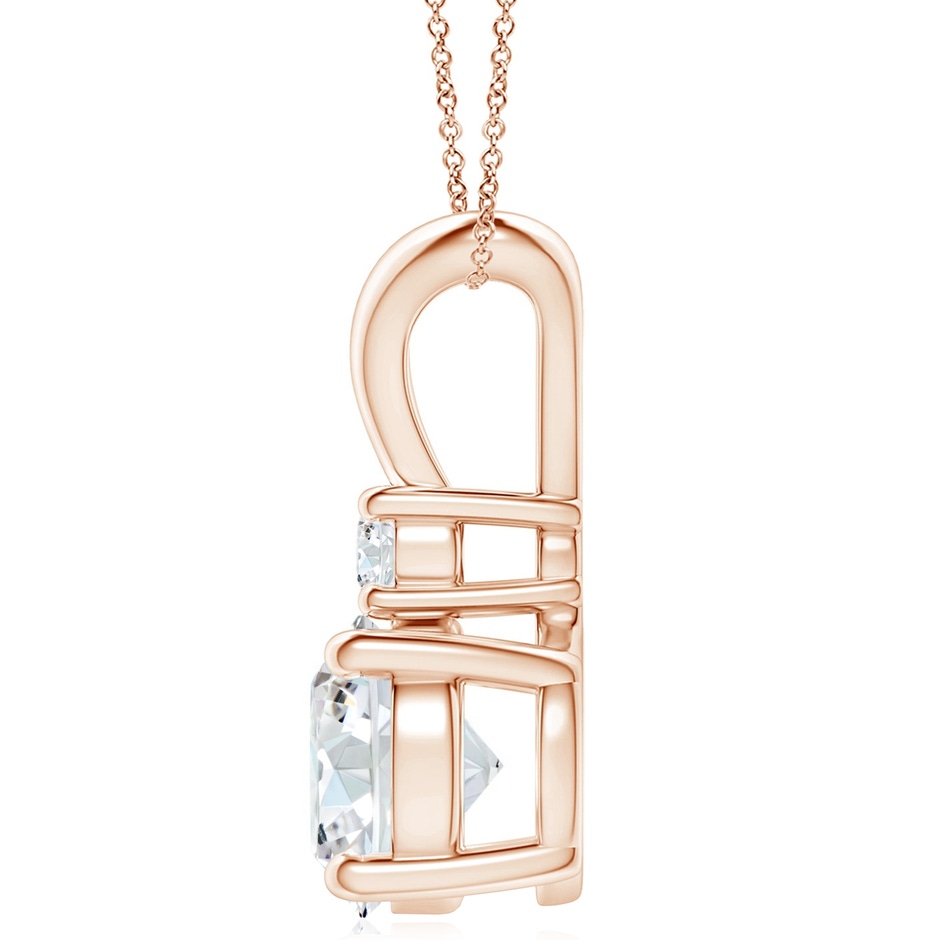 10.1mm FGVS Lab-Grown Round Diamond Solitaire V-Bale Pendant with Diamond Accent in Rose Gold side 199