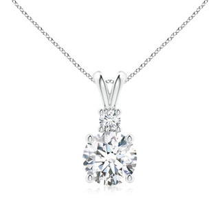 8mm FGVS Lab-Grown Round Diamond Solitaire V-Bale Pendant with Diamond Accent in P950 Platinum