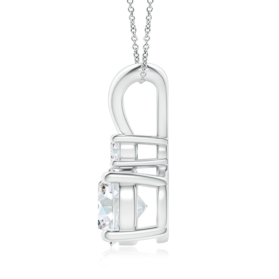 8mm FGVS Lab-Grown Round Diamond Solitaire V-Bale Pendant with Diamond Accent in White Gold side 199