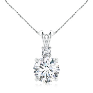 9.2mm FGVS Lab-Grown Round Diamond Solitaire V-Bale Pendant with Diamond Accent in P950 Platinum