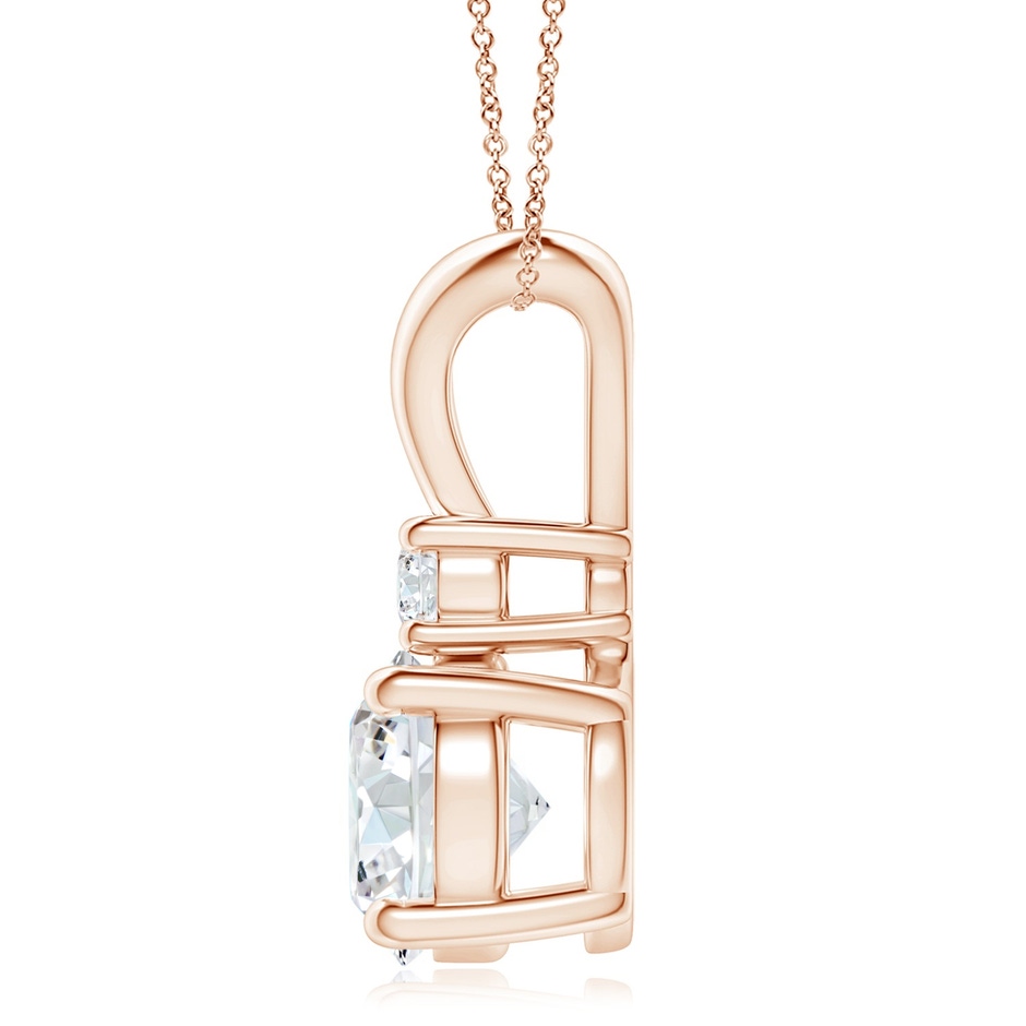 9.2mm FGVS Lab-Grown Round Diamond Solitaire V-Bale Pendant with Diamond Accent in Rose Gold side 199