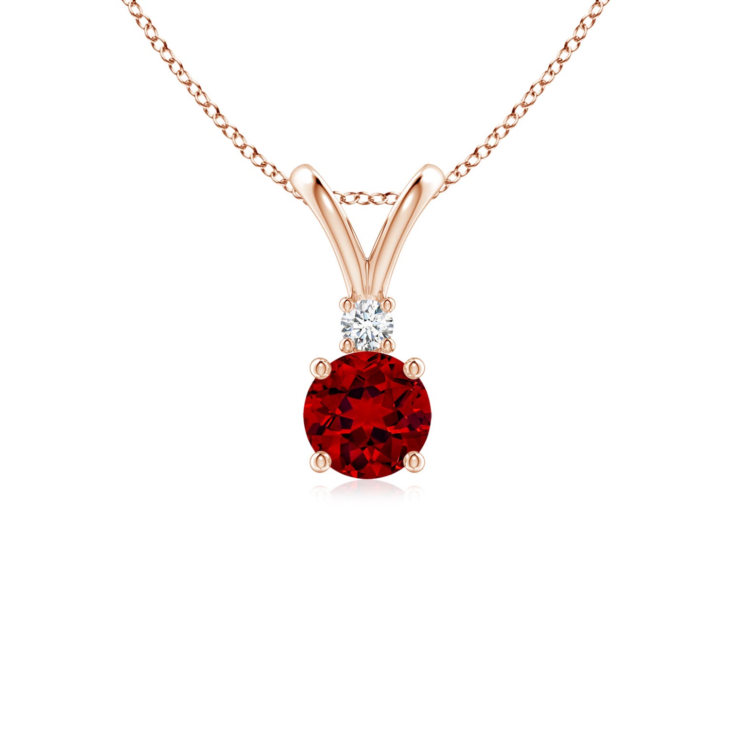 Premium - Lab-Grown Ruby / 0.63 CT / 14 KT Rose Gold