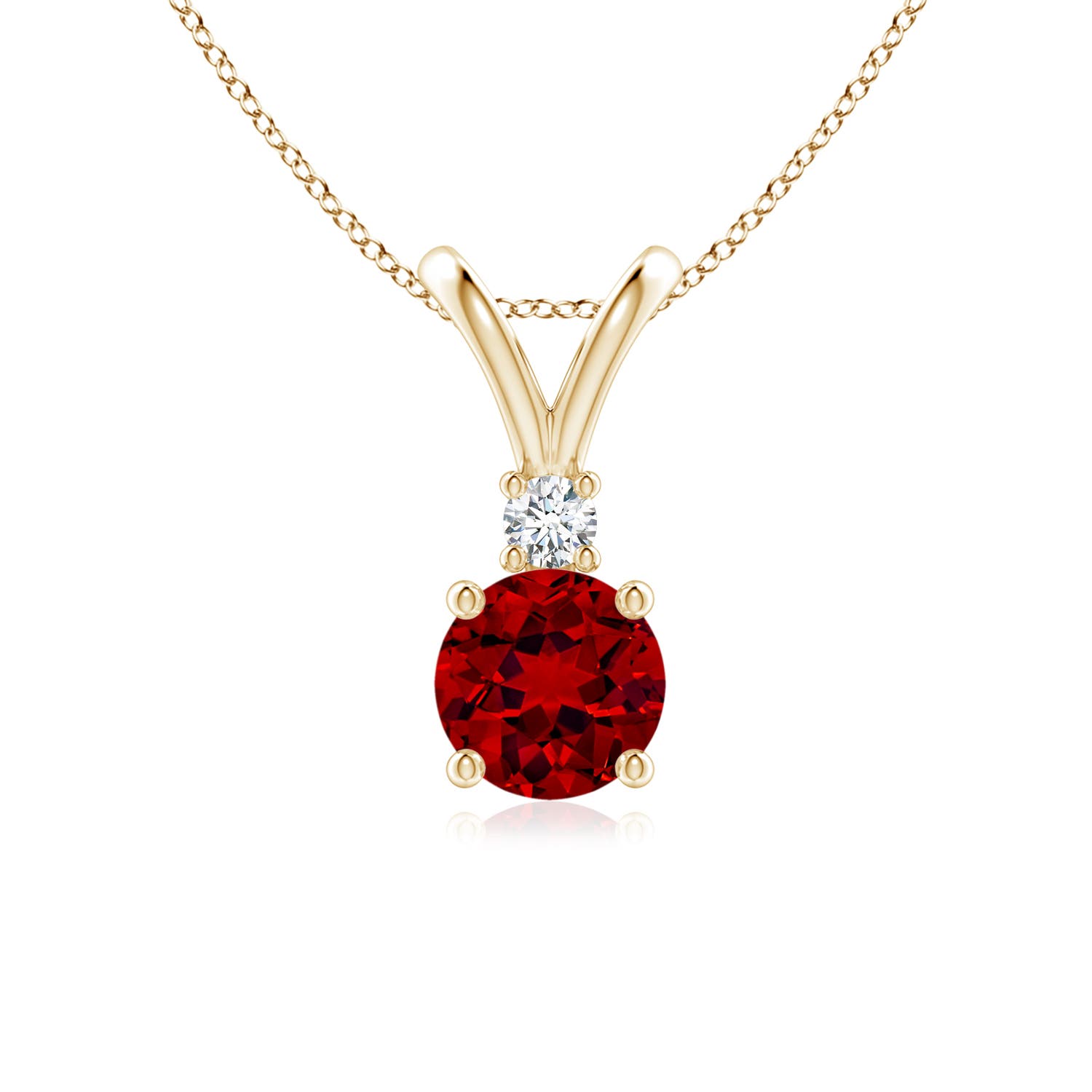 Premium - Lab-Grown Ruby / 1.04 CT / 14 KT Yellow Gold