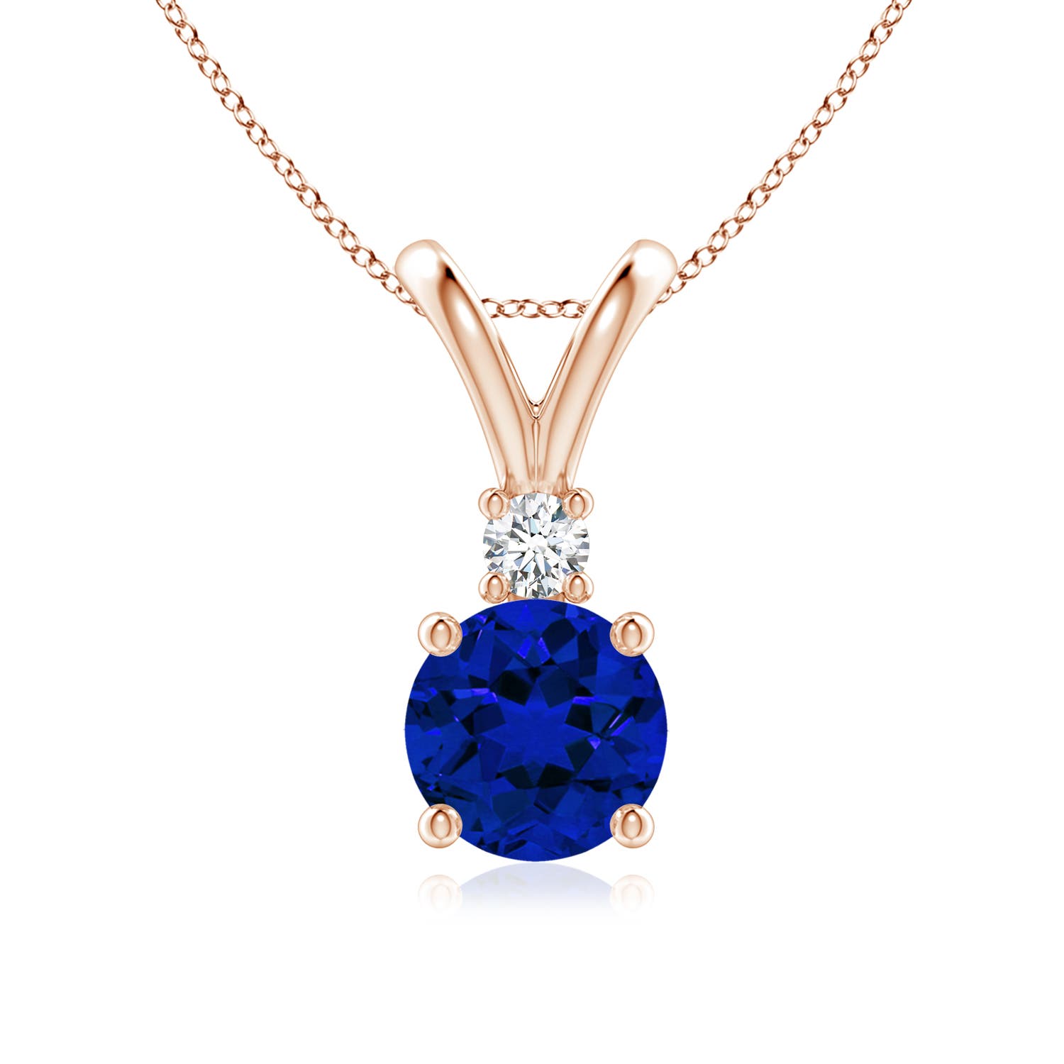 Premium - Lab-Grown Blue Sapphire / 1.67 CT / 14 KT Rose Gold