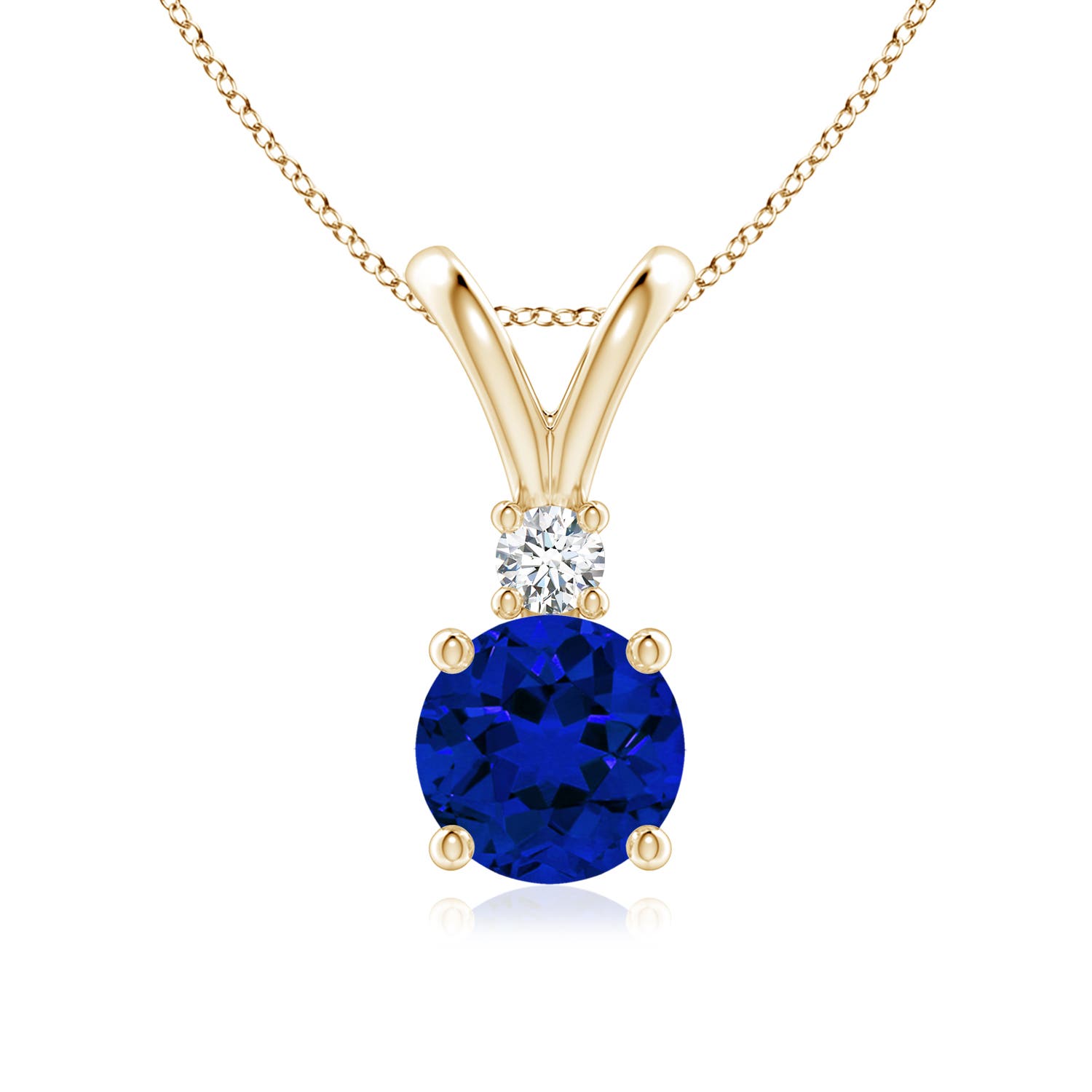 Premium - Lab-Grown Blue Sapphire / 1.67 CT / 14 KT Yellow Gold