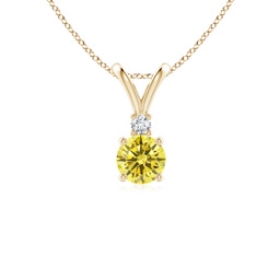 Drop Yellow Gold Lab Grown Yellow Diamond Necklaces and Pendants
