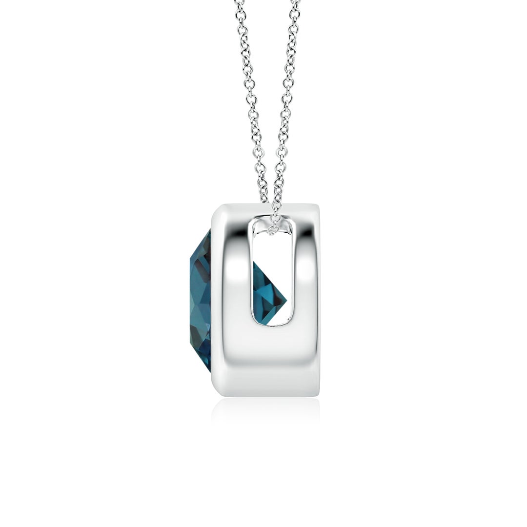 7mm Labgrown Bezel-Set Round Lab-Grown Alexandrite Solitaire Pendant in White Gold - side 3