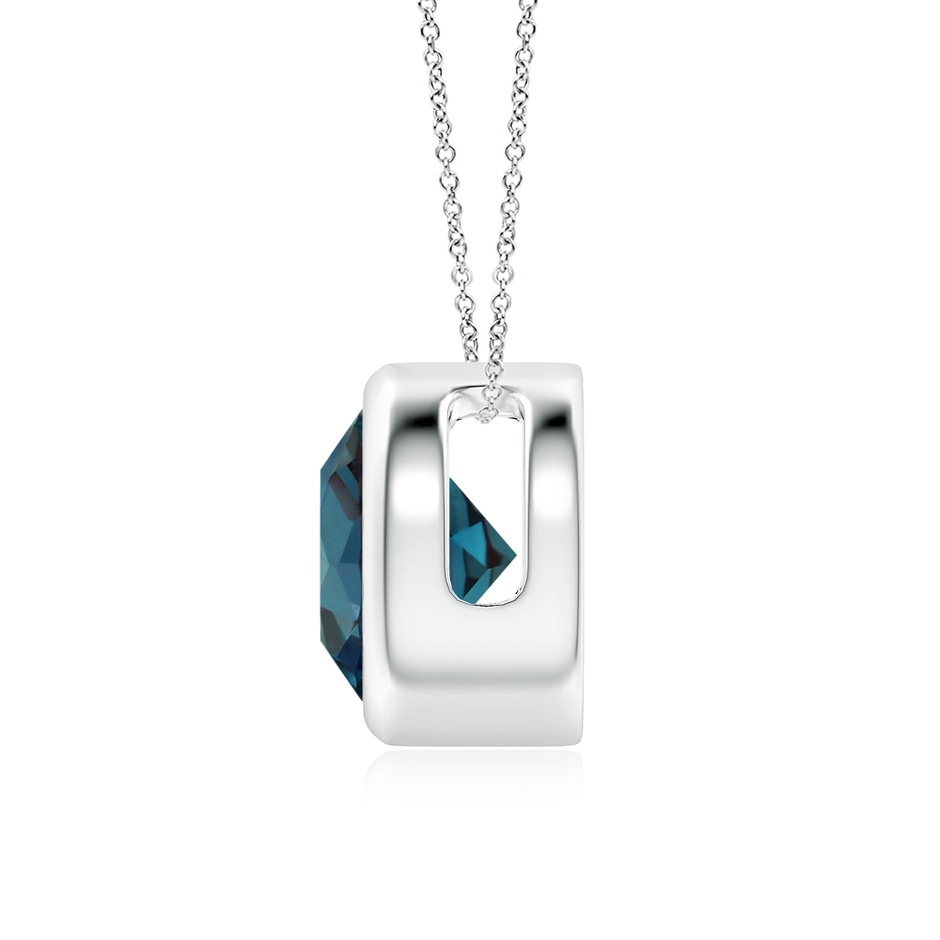 8mm Labgrown Bezel-Set Round Lab-Grown Alexandrite Solitaire Pendant in 18K White Gold side 199