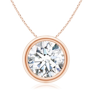 10.1mm FGVS Lab-Grown Bezel-Set Round Diamond Solitaire Pendant in 10K Rose Gold