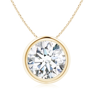 10.1mm FGVS Lab-Grown Bezel-Set Round Diamond Solitaire Pendant in 10K Yellow Gold